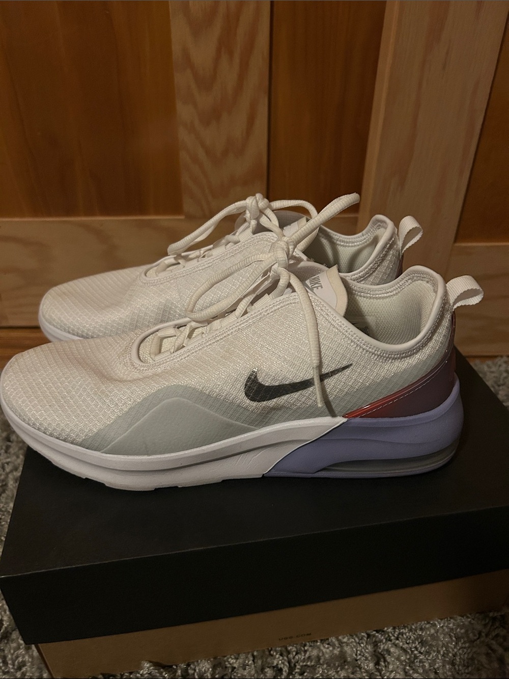 Nike White and Lavender Air Max Sneakers